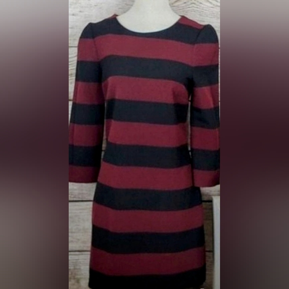 Zara Burgundy and Black striped dress ASO Pippa Middleton - Picture 2 of 3